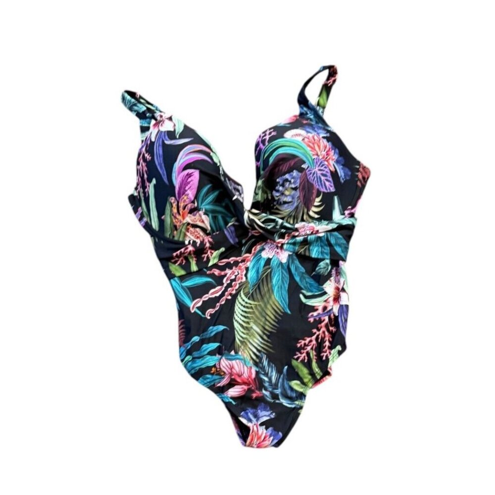 Terra & Sky 1 piece swimsuit 16W-18W Floral print Tropical
